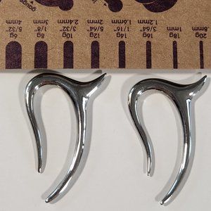 Steel Fang Claw 10ga gauge earrings